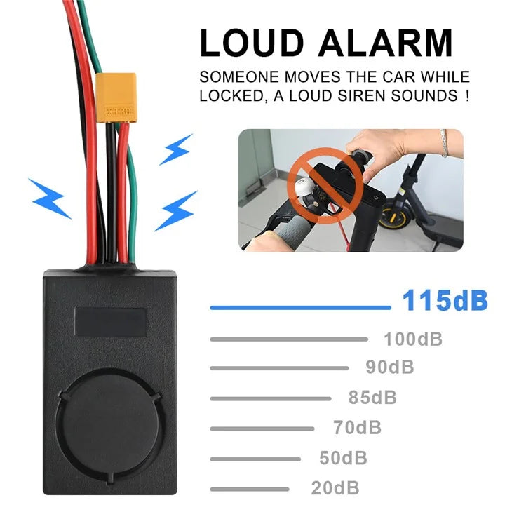 XT60 For Ninebot Max G30 36-55V 115db Security Anti-theft Alarm Remote Control Electric Scooter Part