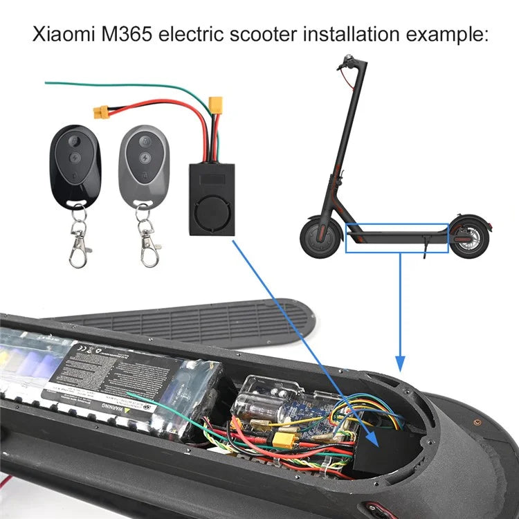 XT60 For Ninebot Max G30 36-55V 115db Security Anti-theft Alarm Remote Control Electric Scooter Part
