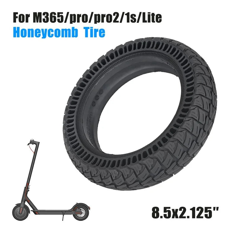 For Xiaomi M365 / Pro / Pro 2 / 1S / Lite Electric Scooter 8.5-inch Honeycomb Shock Absorber Rubber Solid Tire