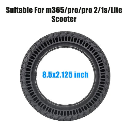 For Xiaomi M365 / Pro / Pro 2 / 1S / Lite Electric Scooter 8.5-inch Honeycomb Shock Absorber Rubber Solid Tire
