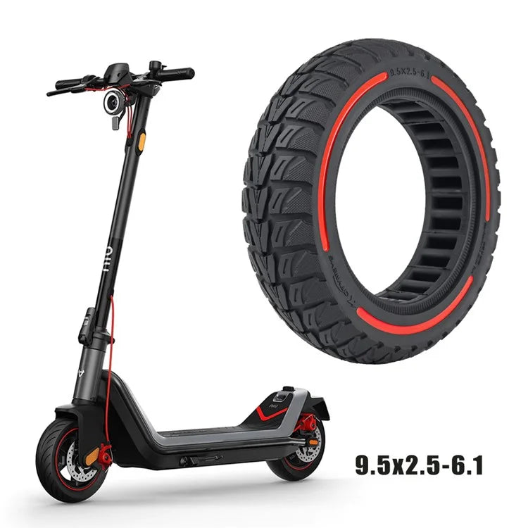 For Niu Electric Kick Scooter 9.5*2.5-6.1 Rubber Tire Honeycomb Shock Absorption Inflation Free Tyre