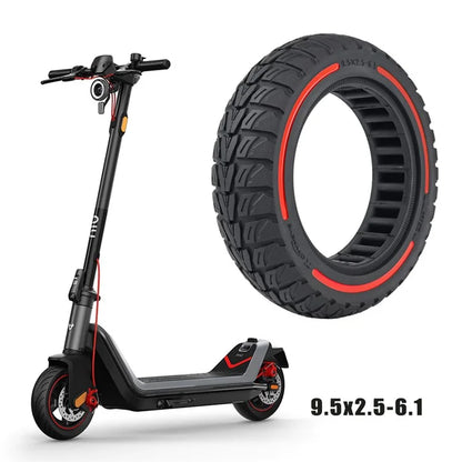 For Niu Electric Kick Scooter 9.5*2.5-6.1 Rubber Tire Honeycomb Shock Absorption Inflation Free Tyre