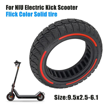 For Niu Electric Kick Scooter 9.5*2.5-6.1 Rubber Tire Honeycomb Shock Absorption Inflation Free Tyre
