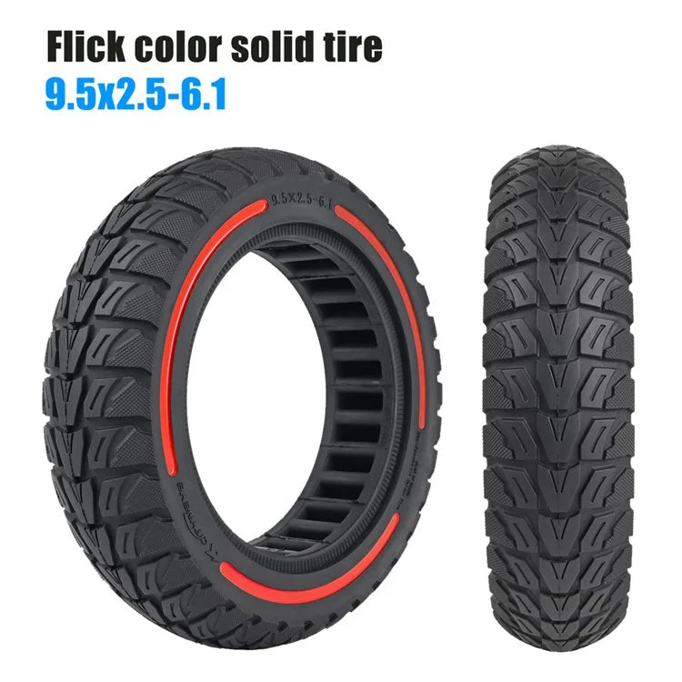 For Niu Electric Kick Scooter 9.5*2.5-6.1 Rubber Tire Honeycomb Shock Absorption Inflation Free Tyre