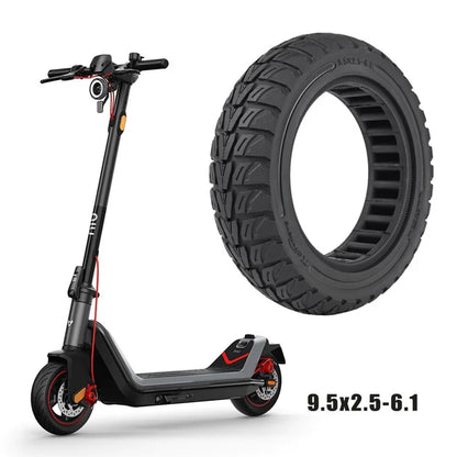 For Niu Electric Kick Scooter 9.5*2.5-6.1 Rubber Tire Honeycomb Shock Absorption Inflation Free Tyre