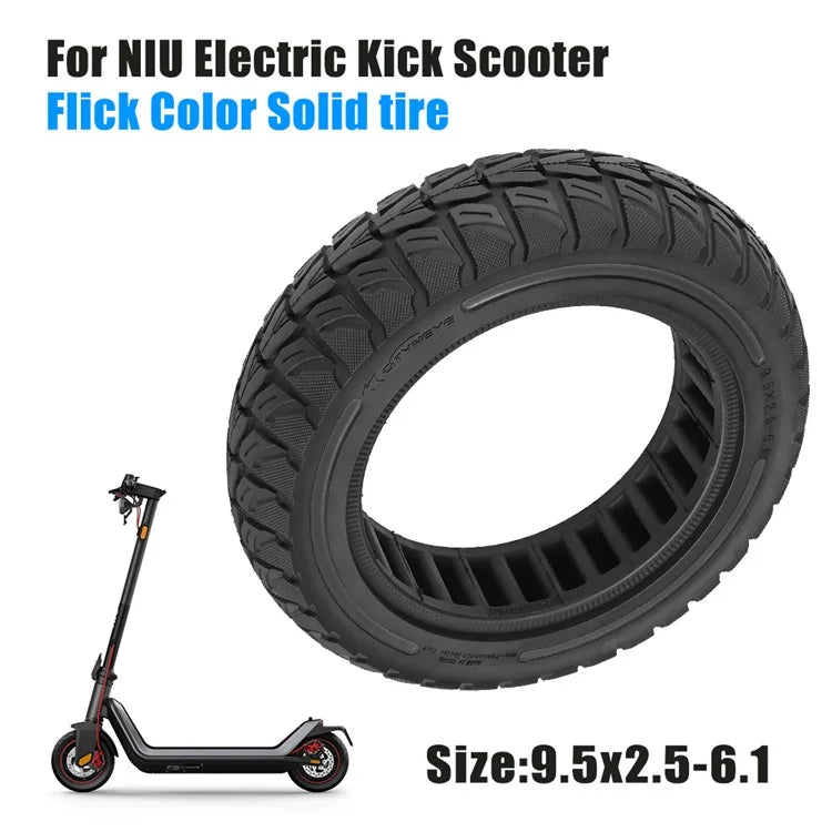 For Niu Electric Kick Scooter 9.5*2.5-6.1 Rubber Tire Honeycomb Shock Absorption Inflation Free Tyre