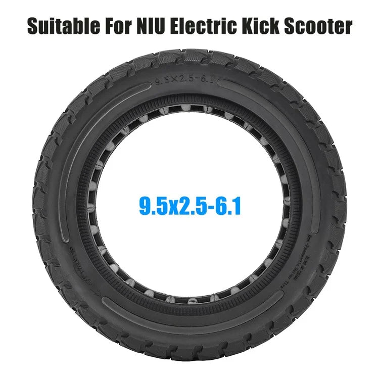 For Niu Electric Kick Scooter 9.5*2.5-6.1 Rubber Tire Honeycomb Shock Absorption Inflation Free Tyre