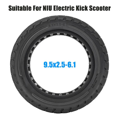 For Niu Electric Kick Scooter 9.5*2.5-6.1 Rubber Tire Honeycomb Shock Absorption Inflation Free Tyre