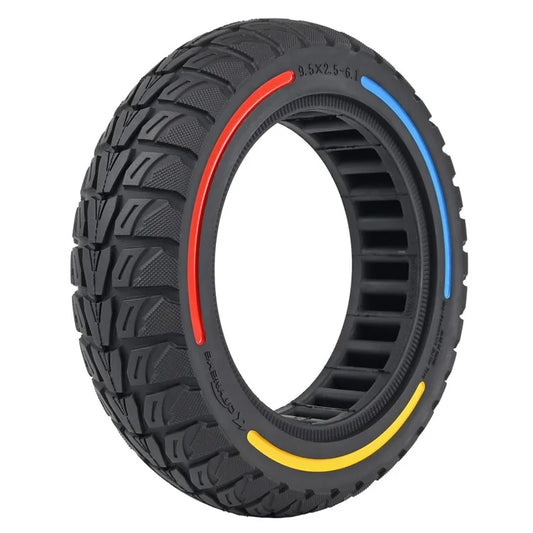 For Niu Electric Kick Scooter 9.5*2.5-6.1 Rubber Tire Honeycomb Shock Absorption Inflation Free Tyre+Yellow+Blue
