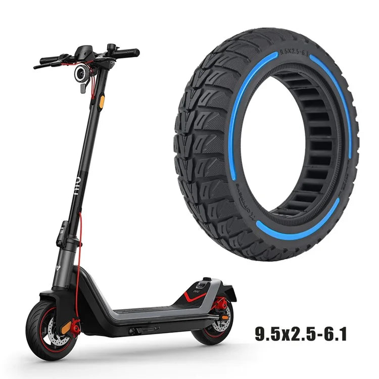 For Niu Electric Kick Scooter 9.5*2.5-6.1 Rubber Tire Honeycomb Shock Absorption Inflation Free Tyre
