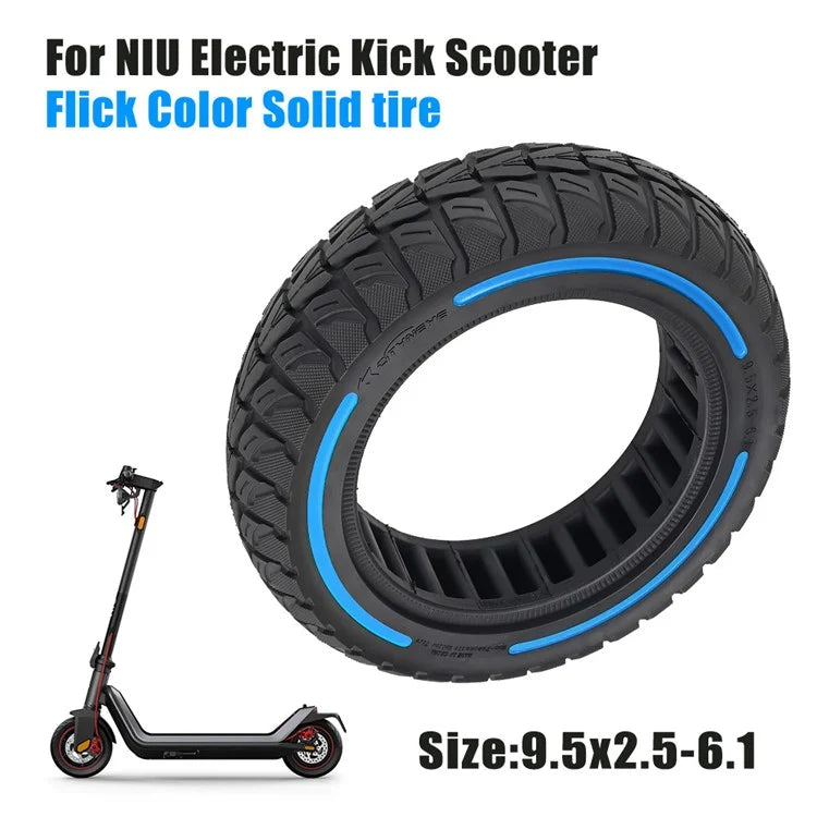 For Niu Electric Kick Scooter 9.5*2.5-6.1 Rubber Tire Honeycomb Shock Absorption Inflation Free Tyre