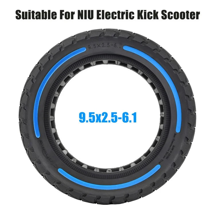 For Niu Electric Kick Scooter 9.5*2.5-6.1 Rubber Tire Honeycomb Shock Absorption Inflation Free Tyre