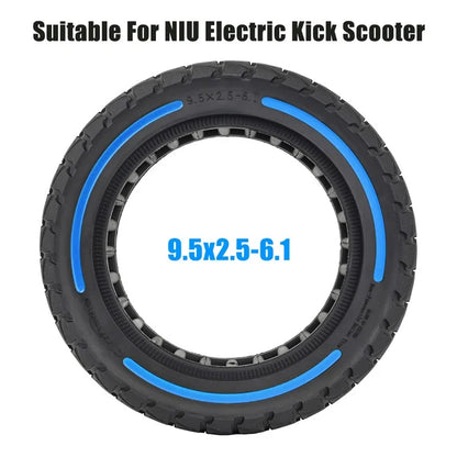 For Niu Electric Kick Scooter 9.5*2.5-6.1 Rubber Tire Honeycomb Shock Absorption Inflation Free Tyre