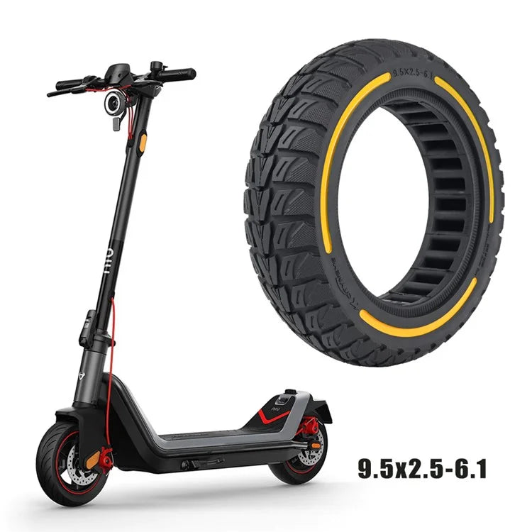 For Niu Electric Kick Scooter 9.5*2.5-6.1 Rubber Tire Honeycomb Shock Absorption Inflation Free Tyre