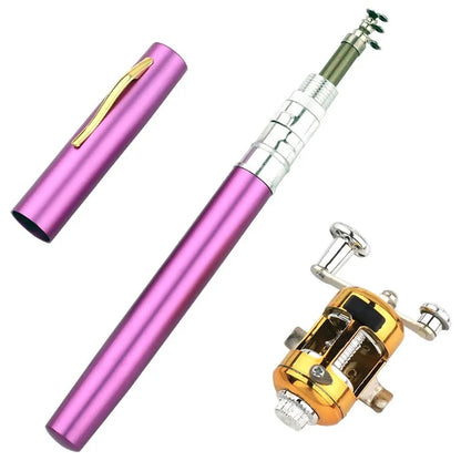 A-P 1m Fishing Rod Reel Combo Set Telescopic Portable Pocket Pen Style Fishing Rod Pole