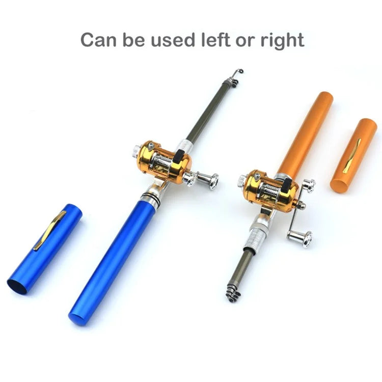 A-P 1m Fishing Rod Reel Combo Set Telescopic Portable Pocket Pen Style Fishing Rod Pole