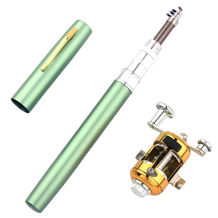 A-P 1m Fishing Rod Reel Combo Set Telescopic Portable Pocket Pen Style Fishing Rod Pole