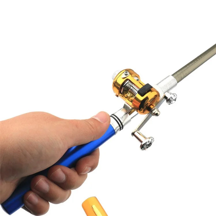 A-P 1m Fishing Rod Reel Combo Set Telescopic Portable Pocket Pen Style Fishing Rod Pole
