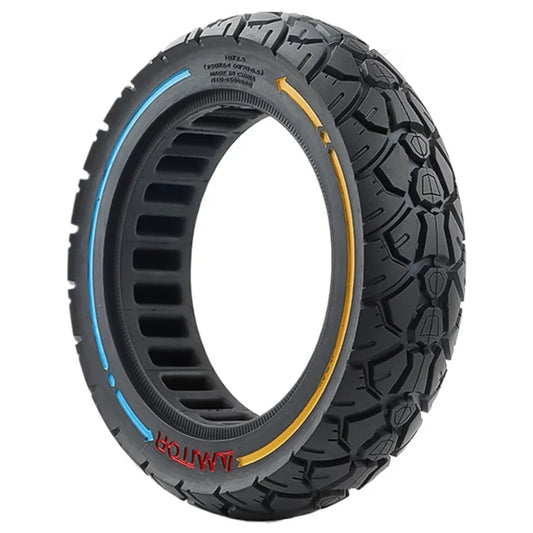 AMITOR 10x2.5 10-Inch Scooter Wheel Colored Line Decor Off-Road Rubber Tire for 45mm Slot