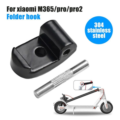 LYXM157 For Xiaomi M365 Electric Scooter Front Folding Hook Lock 304 Stainless Steel Buckle Latch Kit - Black