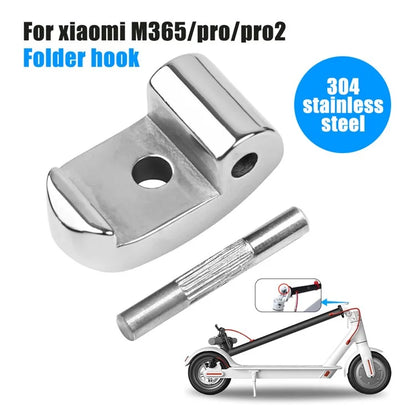 LYXM157 For Xiaomi M365 Electric Scooter Front Folding Hook Lock 304 Stainless Steel Buckle Latch Kit - Silver