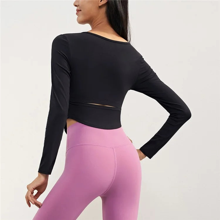 CX1575 Womens Long Sleeve Gym Tops Nuls Free Sports T-Shirt Fitness Workout Yoga