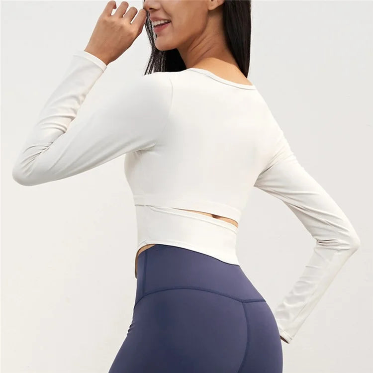 CX1575 Womens Long Sleeve Gym Tops Nuls Free Sports T-Shirt Fitness Workout Yoga