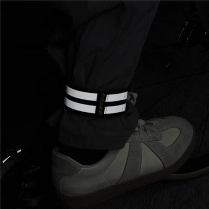 ENLEE 1Pc Reflective Cycling Pants Fixing Band Bike Night Riding Warning Trouser Leg Band, 310x37mm