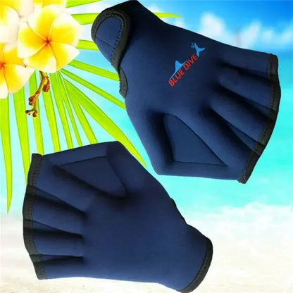 BLUE DIVE ST-08 1 Pair Neoprene Aquatics Gloves Webbed Swimming Gloves Water Training Paddles