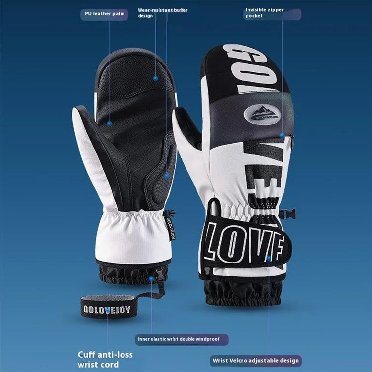 GOLOVEJOY SK34 1 Pair Winter Skiing Gloves Waterproof Windproof Warm Touch Screen Mittens