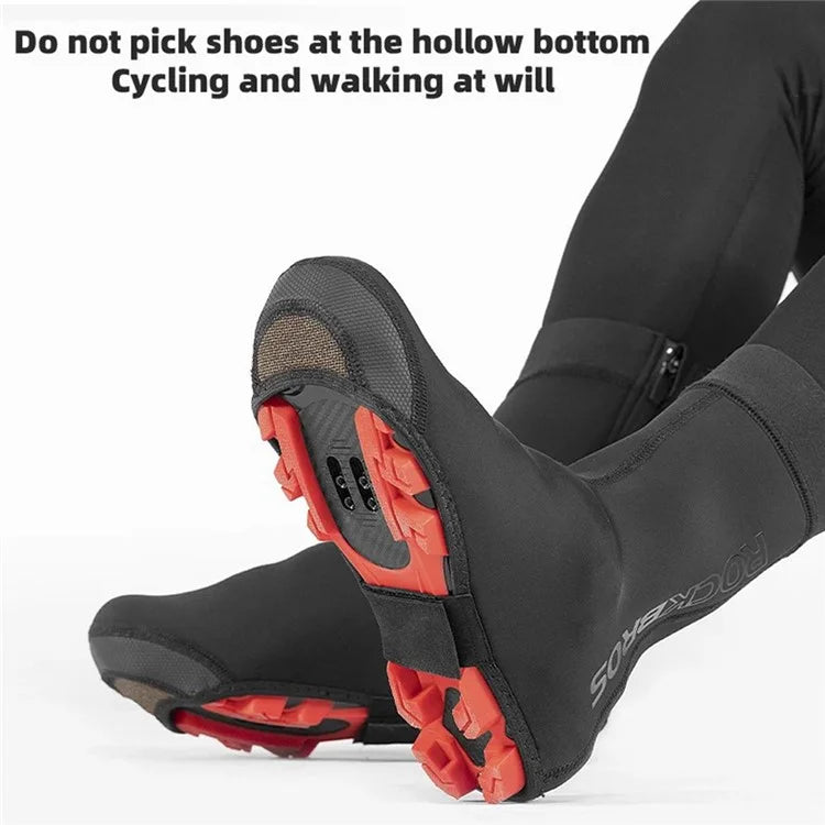 ROCKBROS LF1104 1 Pair Cycling Shoe Covers Winter Warm Bike Shoe Cover Windproof Sking Overshoes