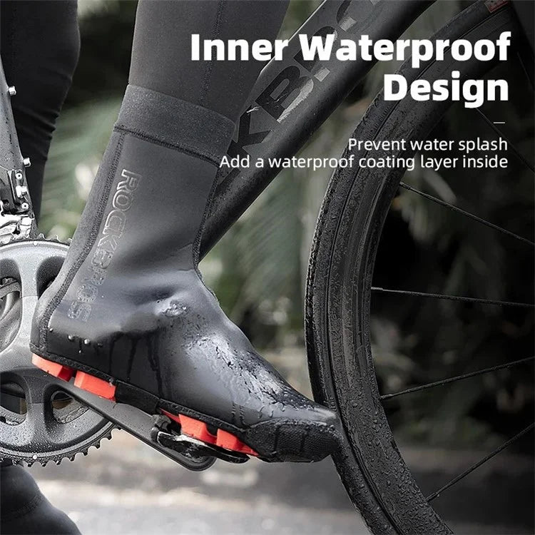 ROCKBROS LF1104 1 Pair Cycling Shoe Covers Winter Warm Bike Shoe Cover Windproof Sking Overshoes