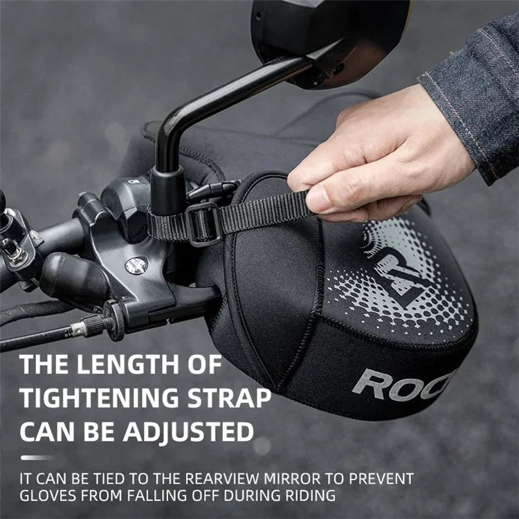 ROCKBROS D55 1 Pair Winter Motorcycle Handle Warm Cover Hand Protection Windproof Polar Fleece Gloves