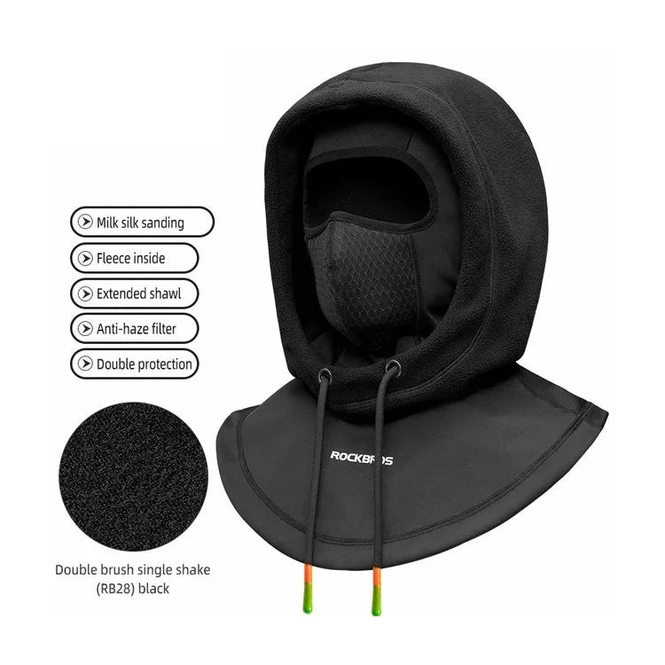 ROCKBROS YPP025 Windproof Warm Cycling Face Mask Unisex Dual Layer Hood Head Scarf