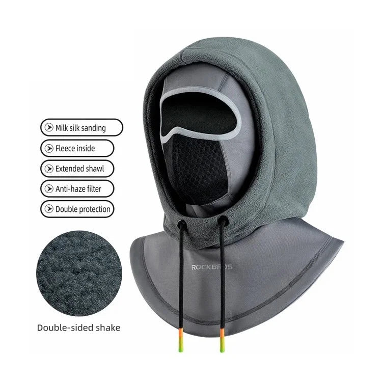 ROCKBROS YPP025 Windproof Warm Cycling Face Mask Unisex Dual Layer Hood Head Scarf