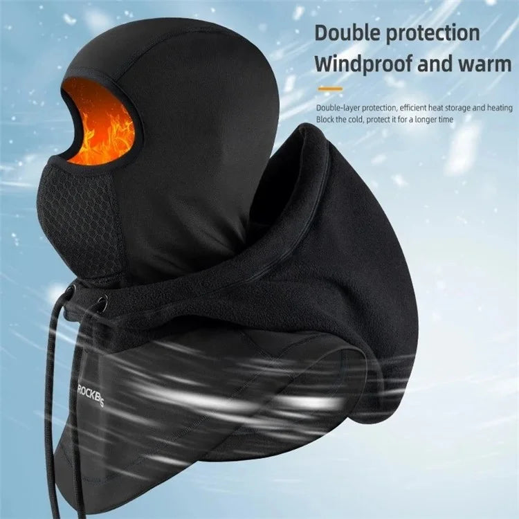 ROCKBROS YPP025 Windproof Warm Cycling Face Mask Unisex Dual Layer Hood Head Scarf