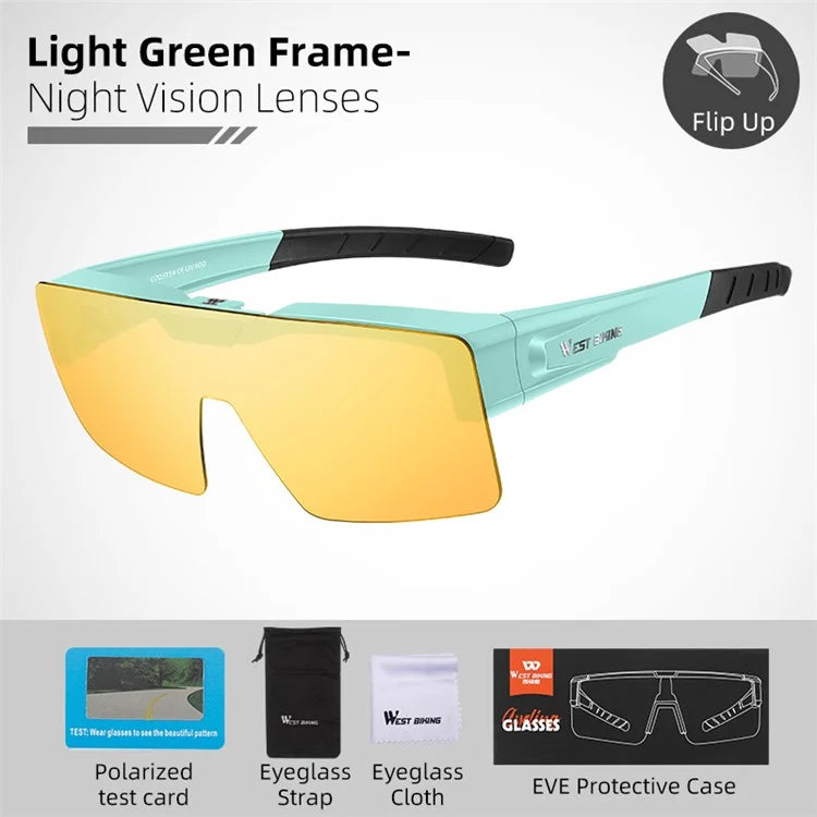 WEST BIKING Brightening Cycling Sunglasses for Outdoor Fishing Sunglasses Wind-Proof Sports Glasses