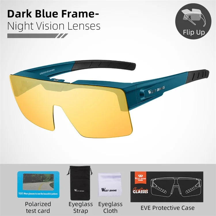 WEST BIKING Brightening Cycling Sunglasses for Outdoor Fishing Sunglasses Wind-Proof Sports Glasses