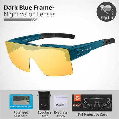 WEST BIKING Brightening Cycling Sunglasses for Outdoor Fishing Sunglasses Wind-Proof Sports Glasses
