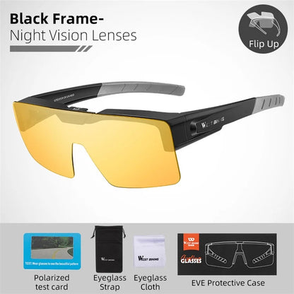 WEST BIKING Brightening Cycling Sunglasses for Outdoor Fishing Sunglasses Wind-Proof Sports Glasses