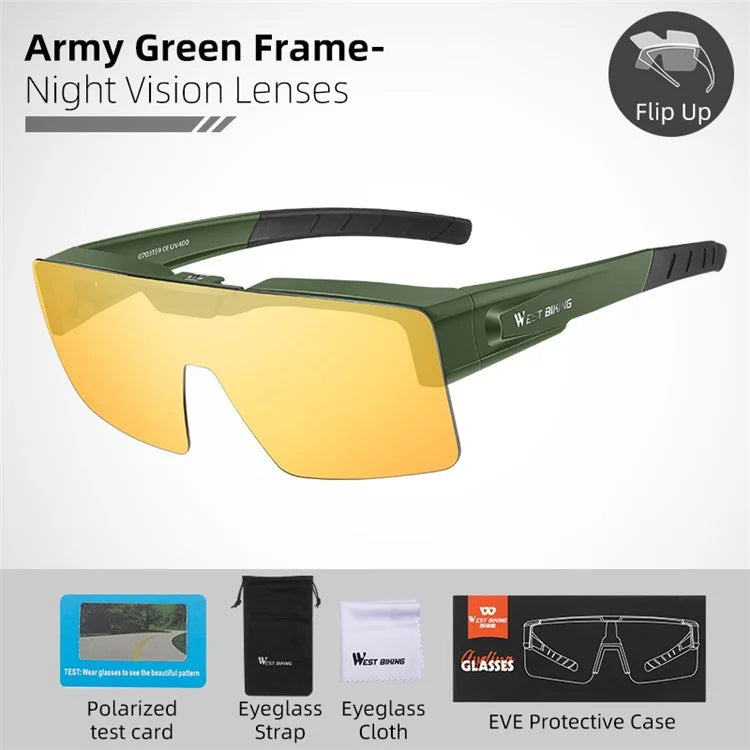WEST BIKING Brightening Cycling Sunglasses for Outdoor Fishing Sunglasses Wind-Proof Sports Glasses