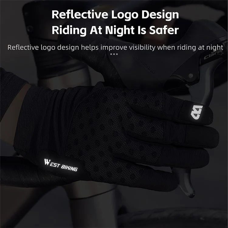 WEST BIKING YP0211245 Touch Screen Non-slip Cycling Gloves Shock-absorbing Mittens