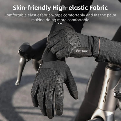 WEST BIKING YP0211245 Touch Screen Non-slip Cycling Gloves Shock-absorbing Mittens