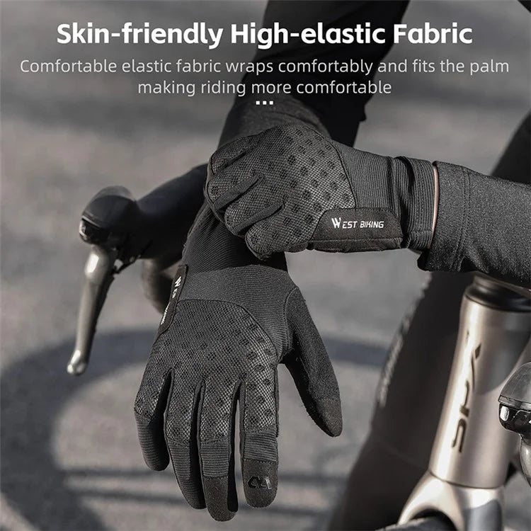 WEST BIKING YP0211245 Touch Screen Non-slip Cycling Gloves Shock-absorbing Mittens