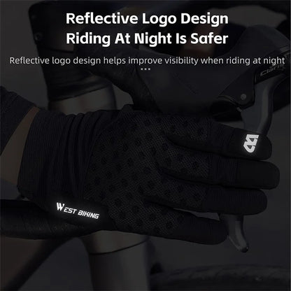 WEST BIKING YP0211245 Touch Screen Non-slip Cycling Gloves Shock-absorbing Mittens