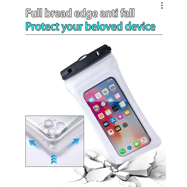 IPX8 Waterproof TPU Case for 7.2-inch Phones Airbag Protection Anti-drop Phone Cover