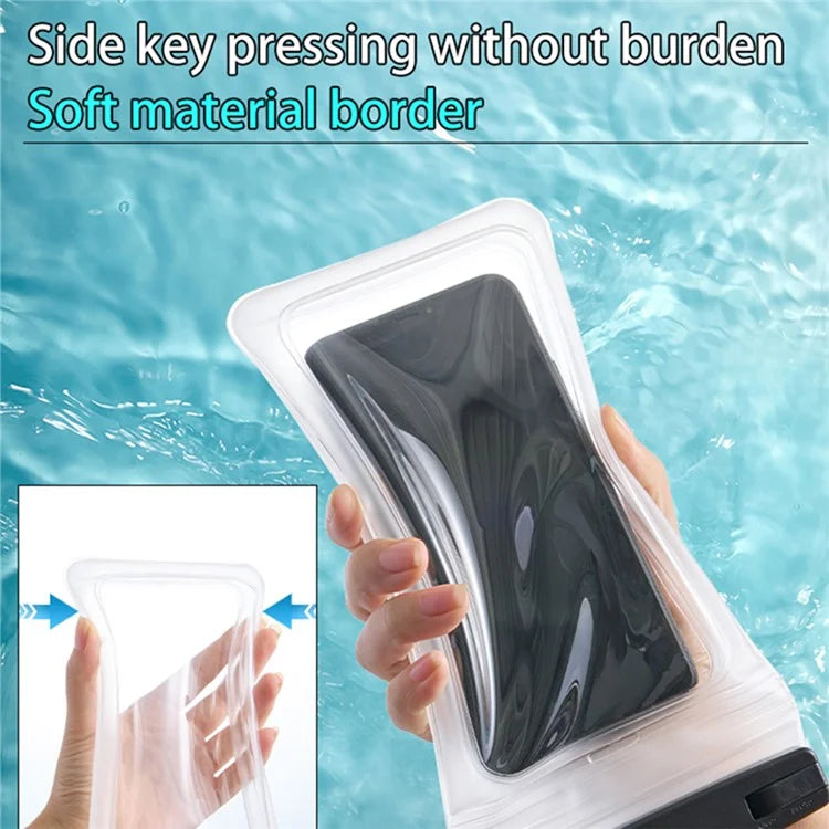 IPX8 Waterproof TPU Case for 7.2-inch Phones Airbag Protection Anti-drop Phone Cover