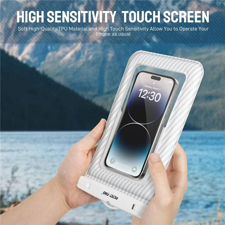 PICTET.FINO RH17 Waterproof Dry Bag for 8.2-inch Phone Floating Sponge Design IPX8 Phone Pouch