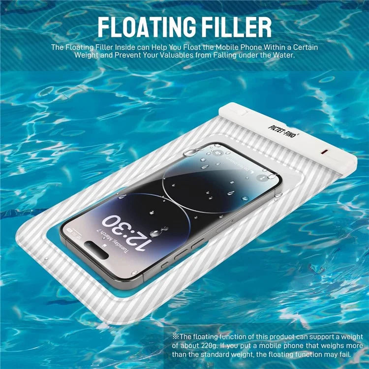 PICTET.FINO RH17 Waterproof Dry Bag for 8.2-inch Phone Floating Sponge Design IPX8 Phone Pouch