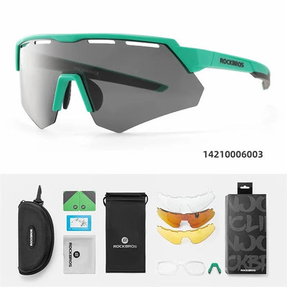 ROCKBROS SP246 Cycling Glasses Outdoor Windproof Eyeglasses Eye Protection Goggles, 4 Lens